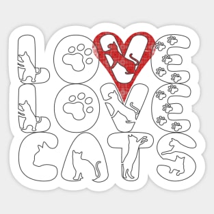 Cat Lovers Love Cute Cats Sticker